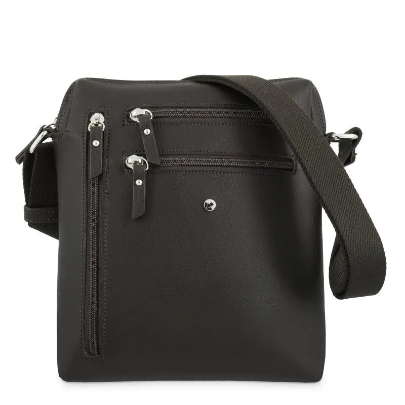 Bolso Bandolera grande en piel sintética color marrón elite-El Potro