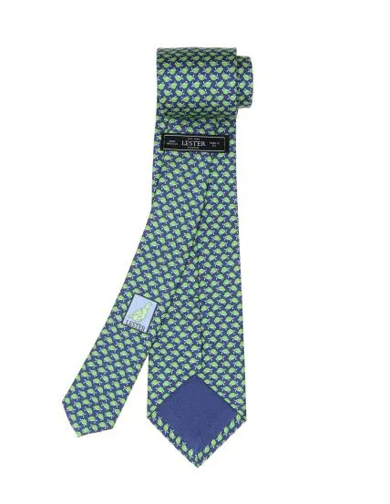 Corbata tortugas Azul/verde