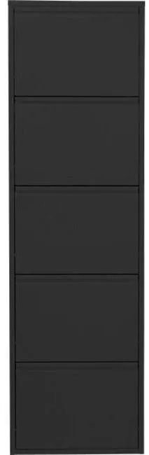 Zapatero de acero negro 5 compartimentos 50x173 cm