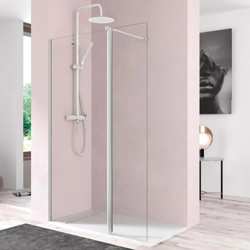 MAMPARA IN-OUT DENIA PIVOTANTE CROMO 80cm