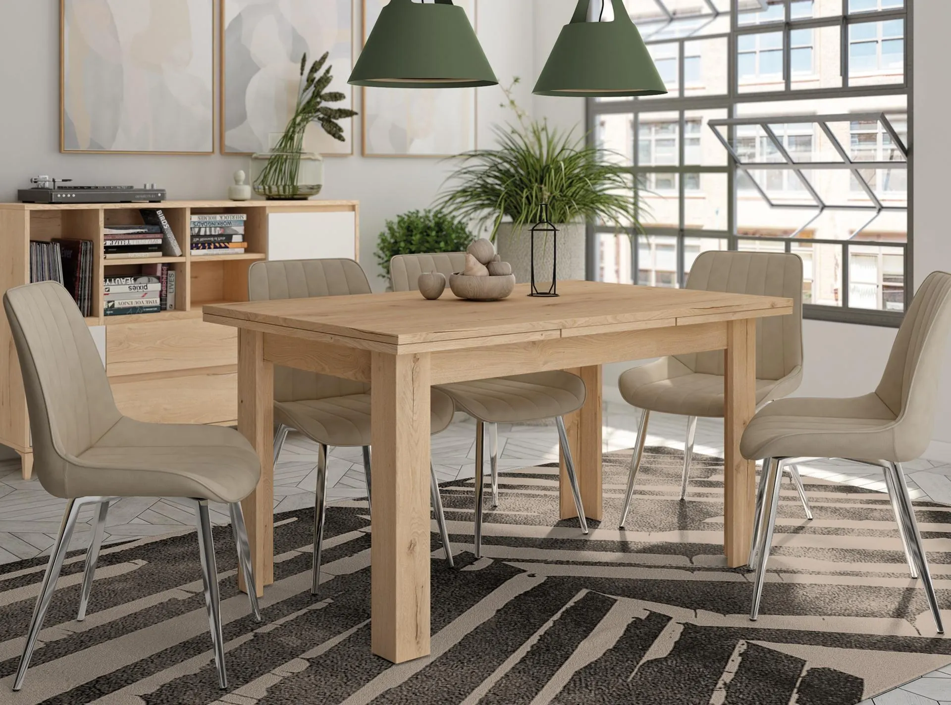 Mesa de 140x90 cm extensible