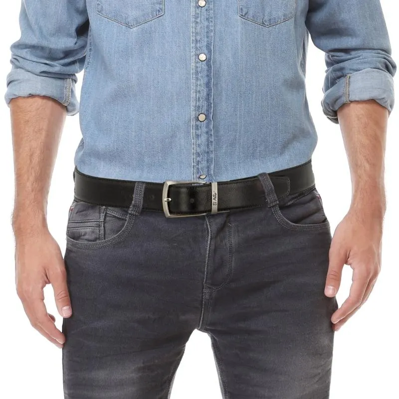 Cinturón reversible hombre en piel vacuno color negro/marrón - Box