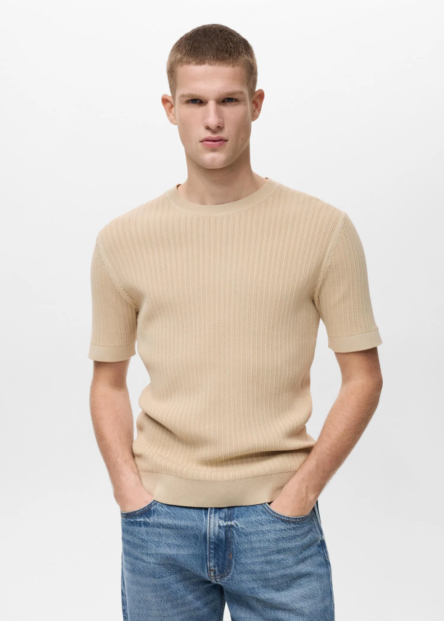 Camiseta punto algodón trenzado