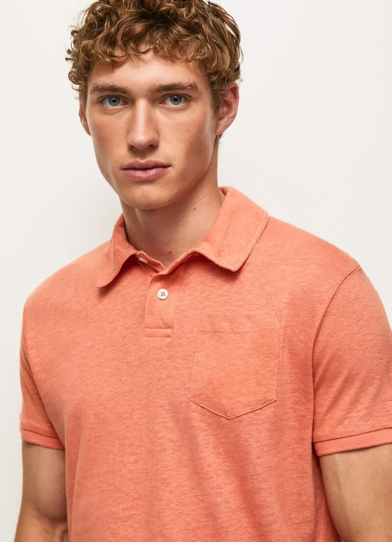 POLO CON LINO FIT REGULAR