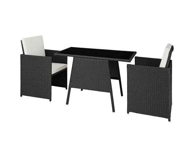 Conjunto de ratán lausanne, negro