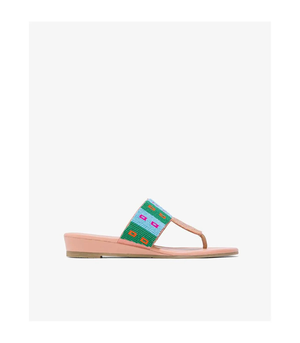 Sandalias cuña Mujer con tira de cuentas