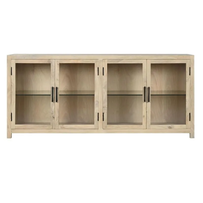 Mango wood and glass buffet 178cm