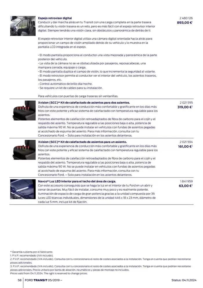 Catálogo de Ford de accesorios Transit Van 13 de noviembre al 13 de noviembre 2025 - Página 58