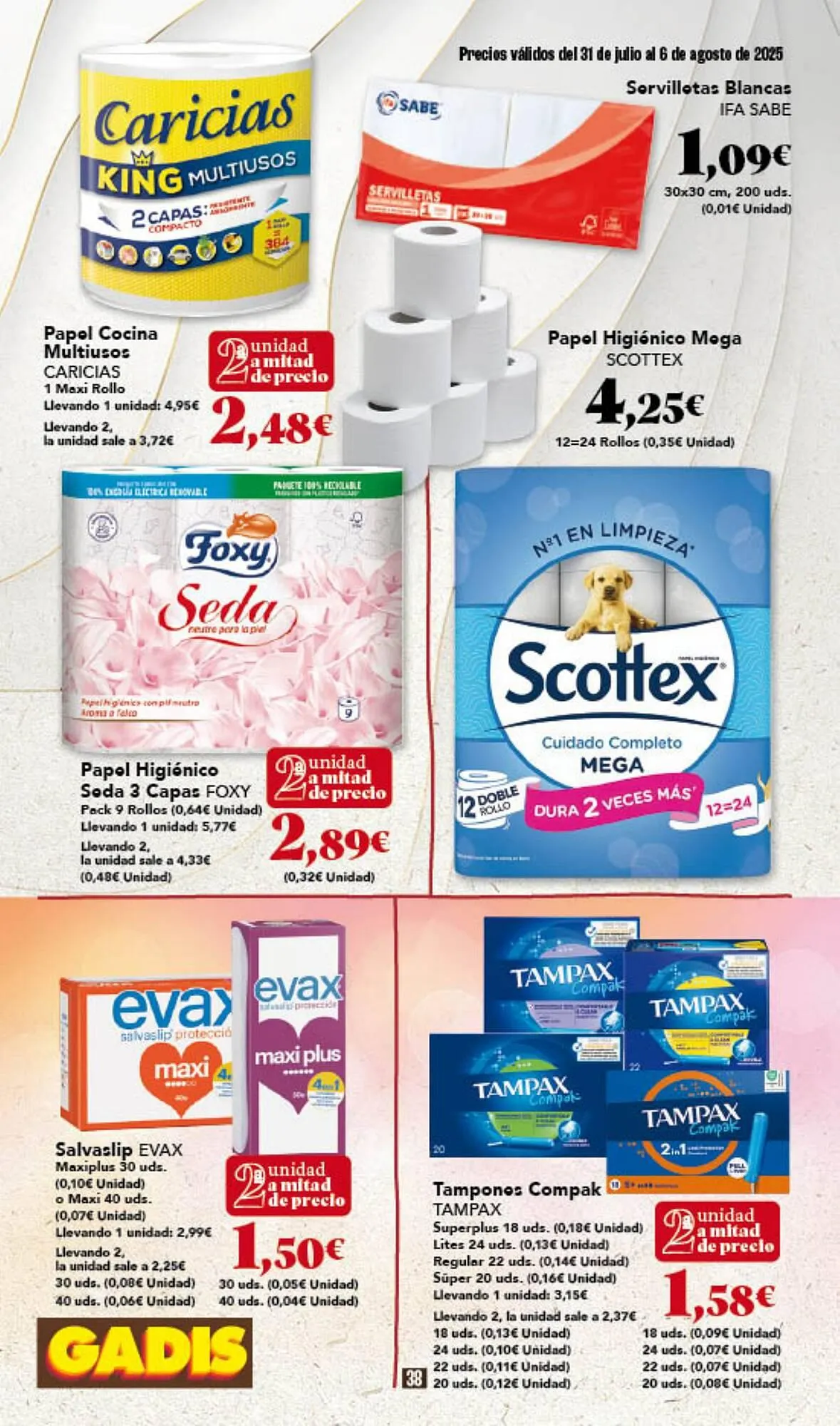 Catálogo de Folleto Gadis 31 de julio al 6 de agosto 2025 - Página 38