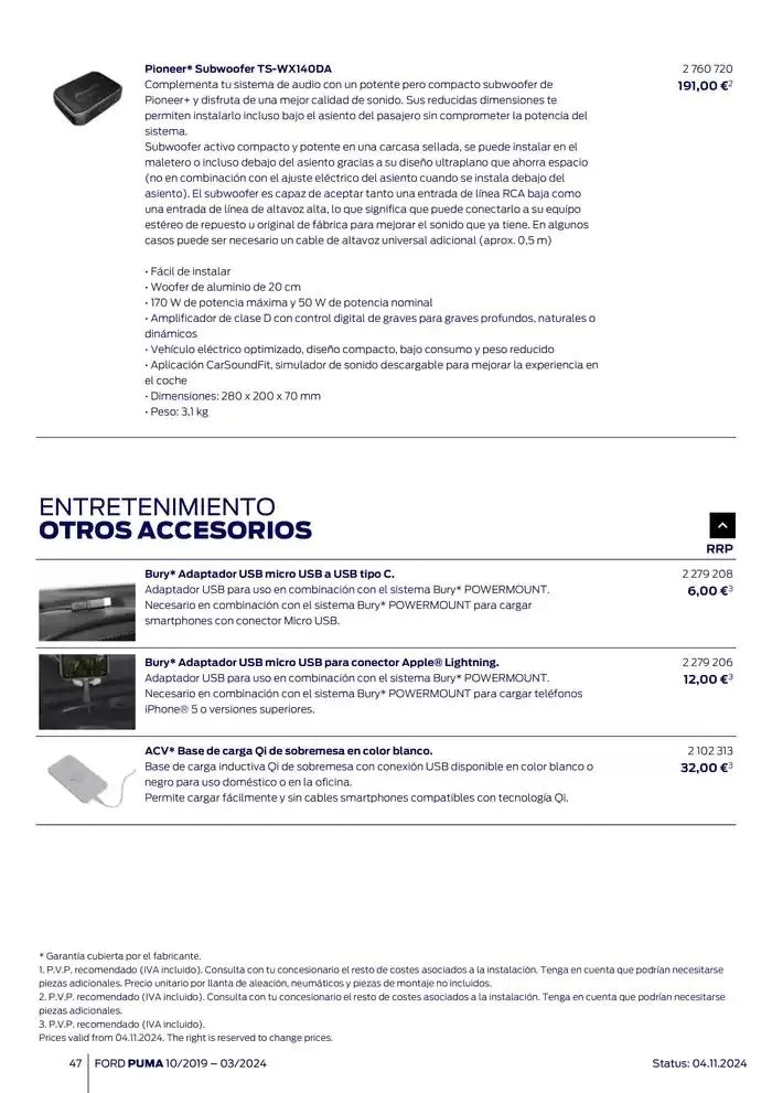 Catálogo de Ford de accesorios Ford Puma 13 de noviembre al 13 de noviembre 2025 - Página 47
