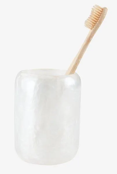 Portacepillos de dientes LISTERBY efecto nácar blanco