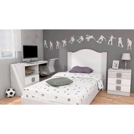 Dormitorio juvenil en color pino árido y roble virginia