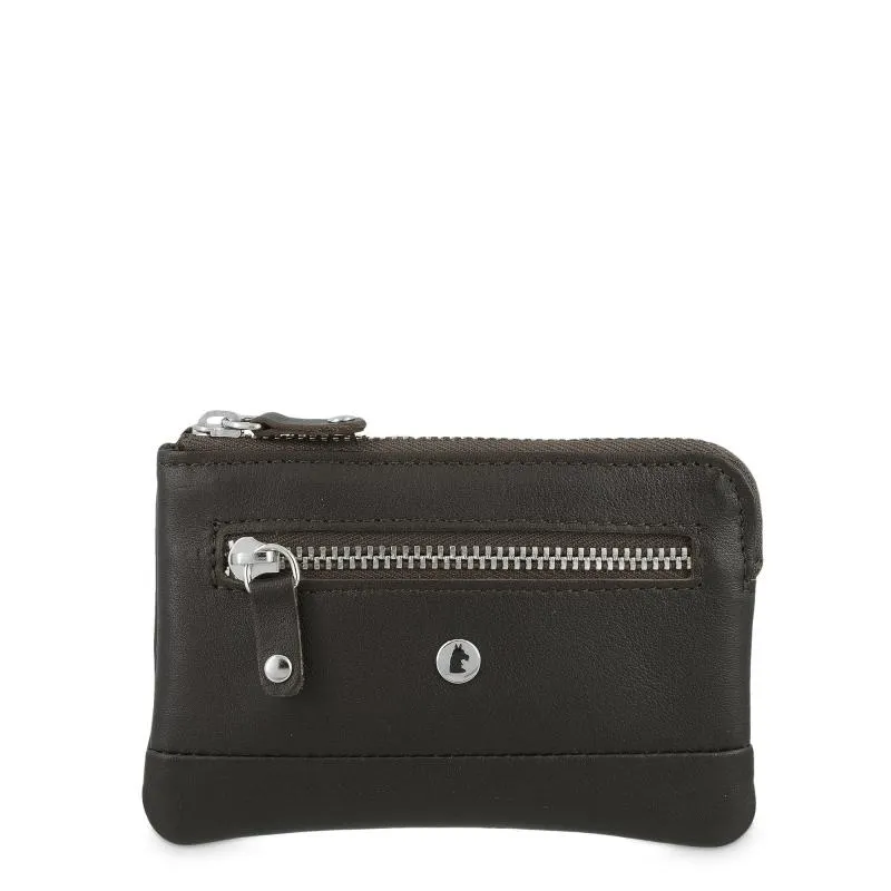 Monedero llavero de hombre en piel vacuno color marrón - Elite