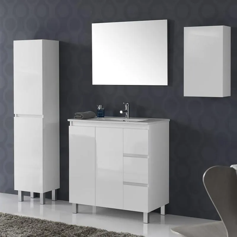 CONJUNTO MUEBLE BAÑO BEL AIR BLANCO 80cm