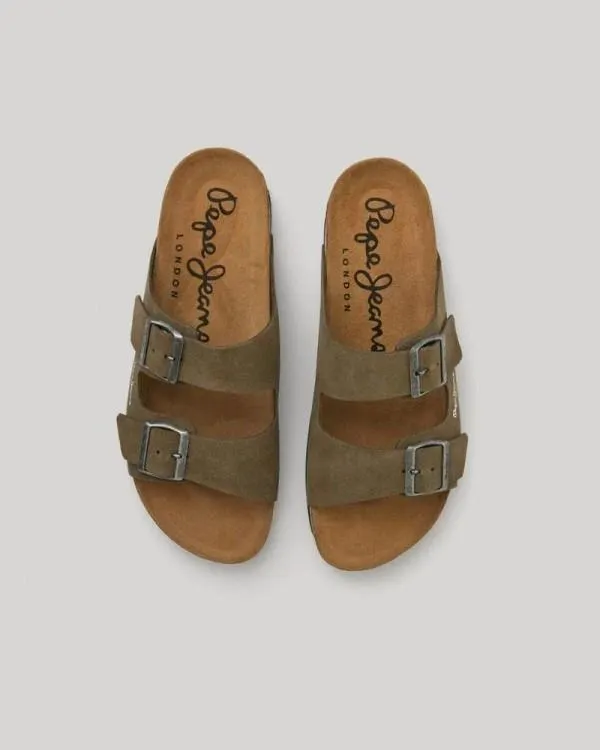 Sandalias Abiertas Hombre Verde PMS90112