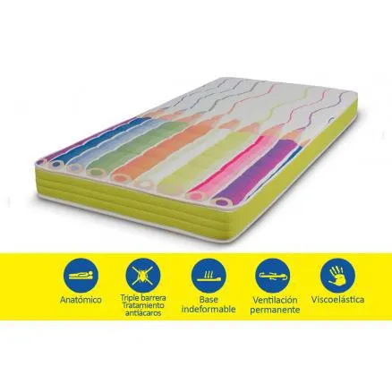 Colchón Junior viscoelástico altura reducida