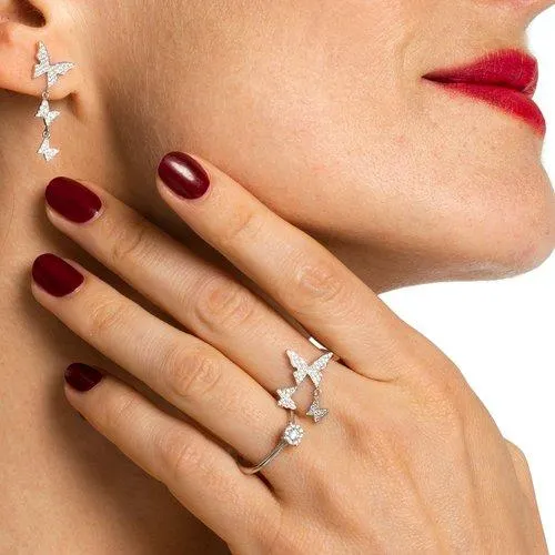 Anillo diamond butterflies