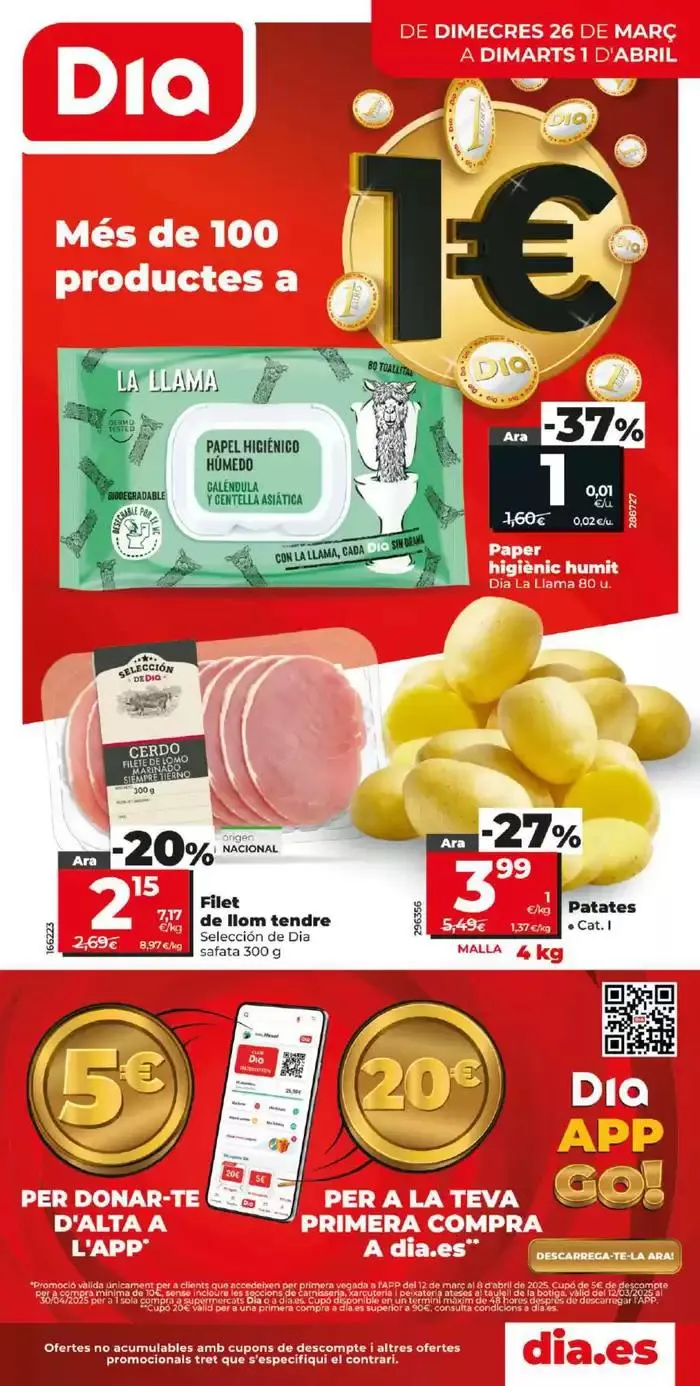 Catálogo de Més de 100 productes a 1€ del 26/03 a l’ 01/04 26 de marzo al 1 de abril 2025 - Página 1