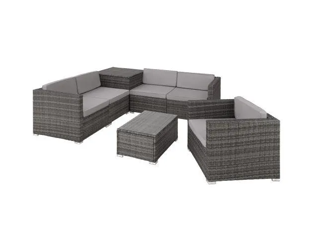 Conjunto de ratán pisa, gris