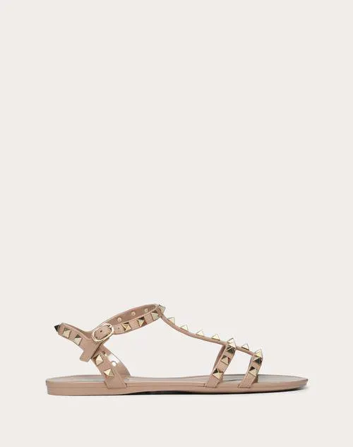 SANDALIAS PLANAS ROCKSTUD DE GOMA