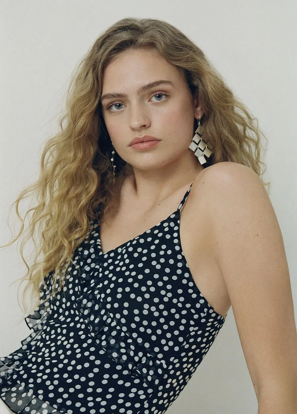 Top volantes estampado topos