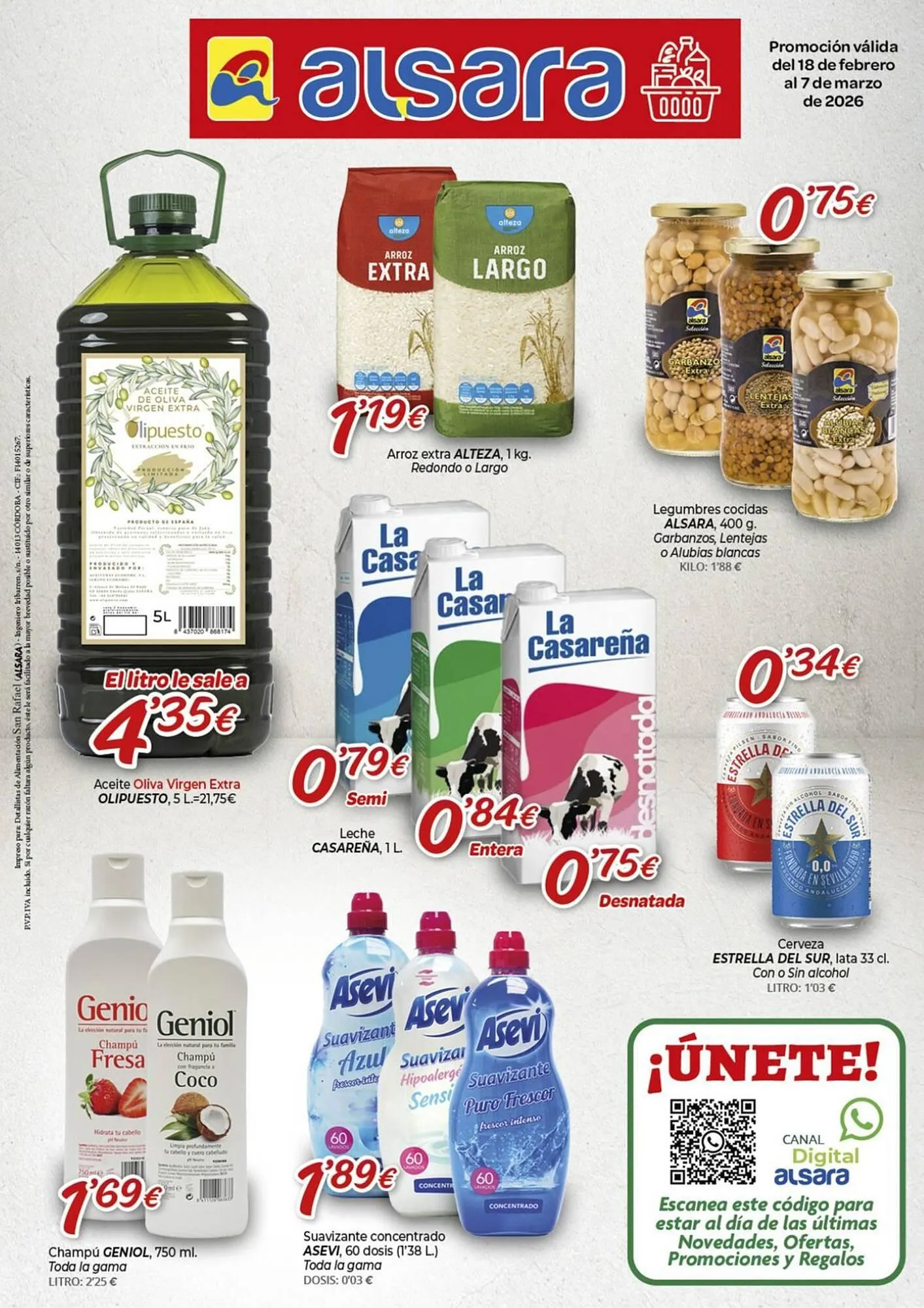 Catálogo de Folleto Alsara Supermercados 18 de febrero al 7 de marzo 2026 - Página 1