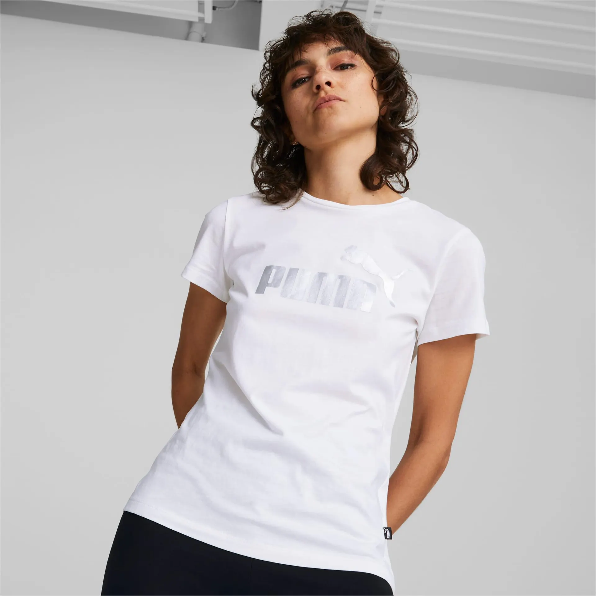 Essentials+ Metallic Logo Women's Tee