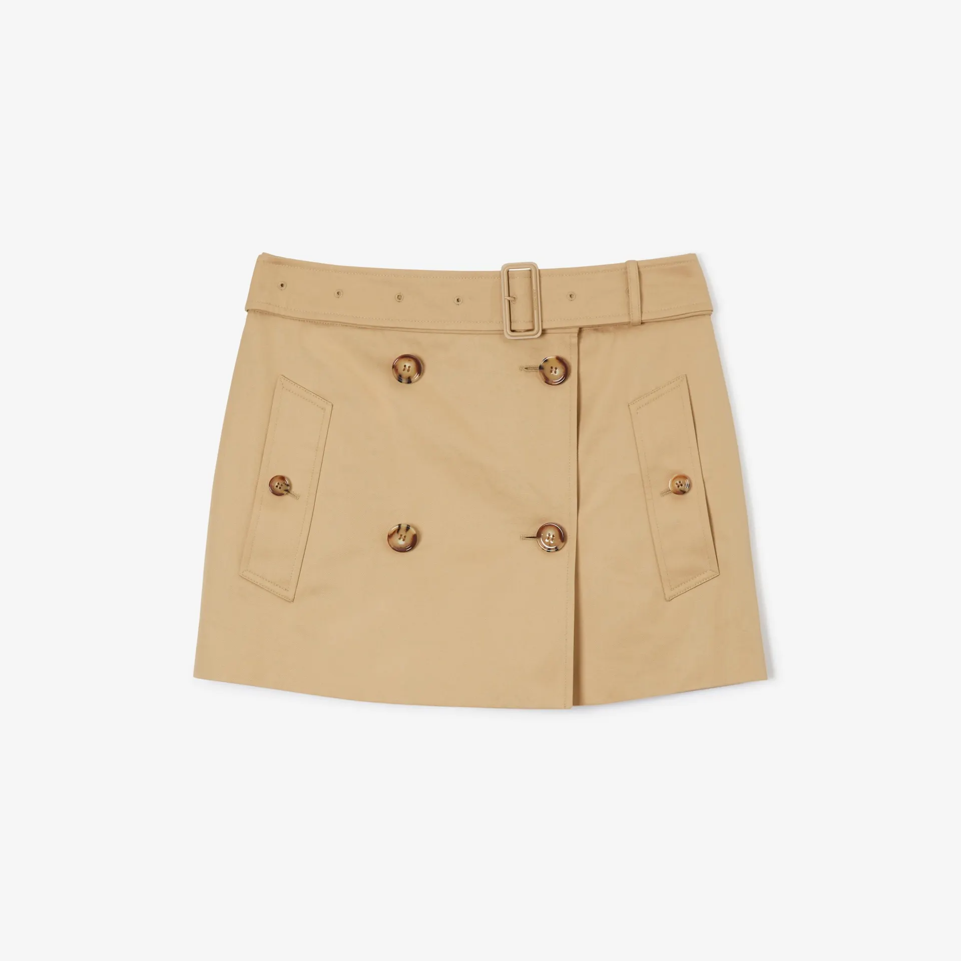 Minifalda trench en algodón de gabardina