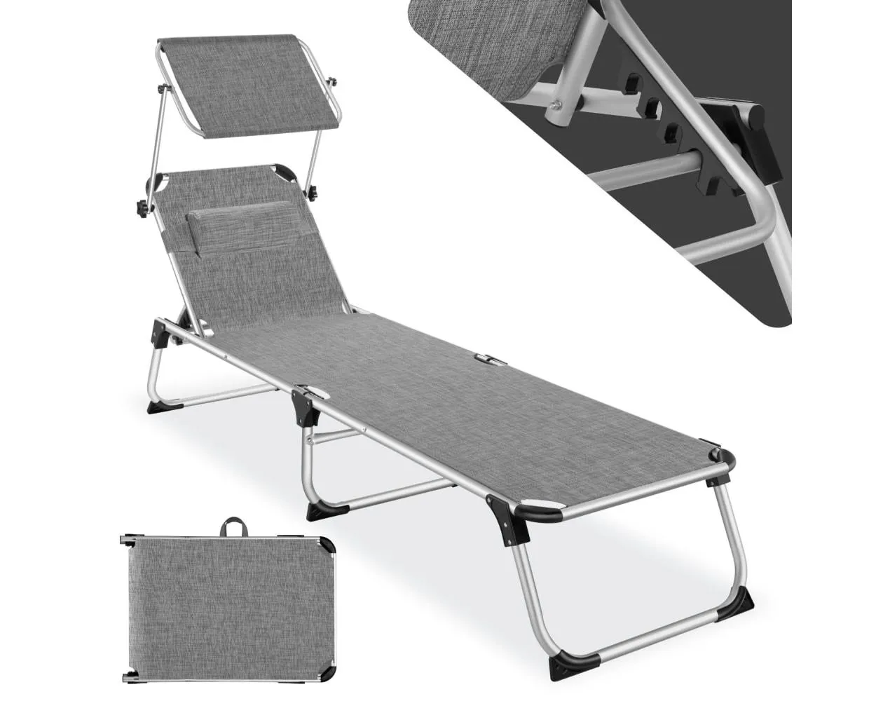 Tumbona de aluminio aurelia, 6 posiciones