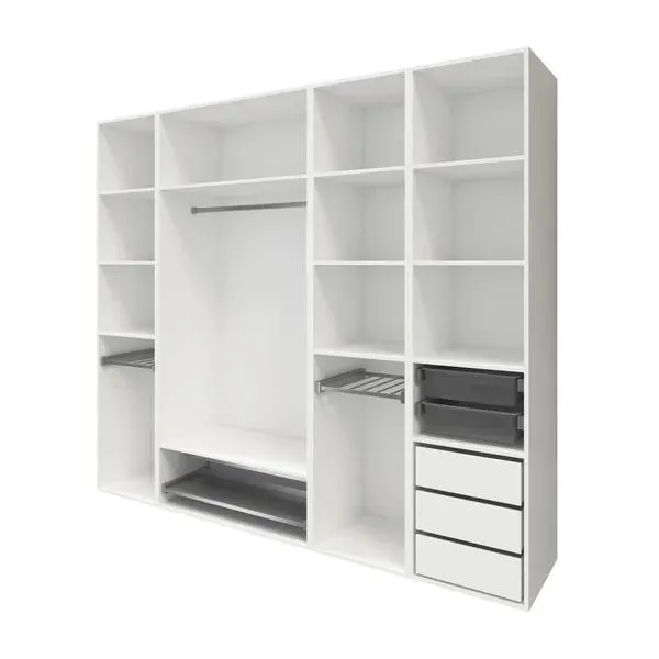 Armario completo Homny 4 columnas y accesorios blanco 2,5 m