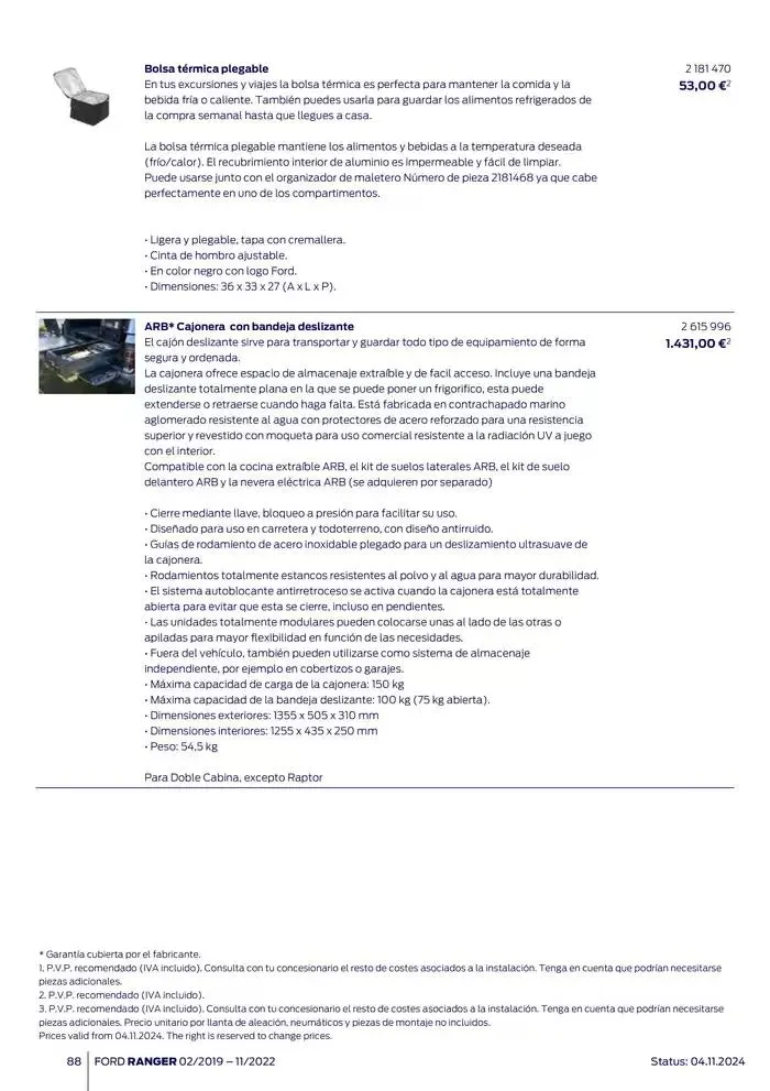 Catálogo de Ford de accesorios Ford Ranger 13 de noviembre al 13 de noviembre 2025 - Página 88