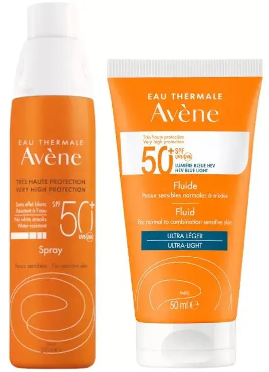 Avène Solar Alta Protección SPF50+ Spray 200 ml + Fluido SPF50+ 50 ml