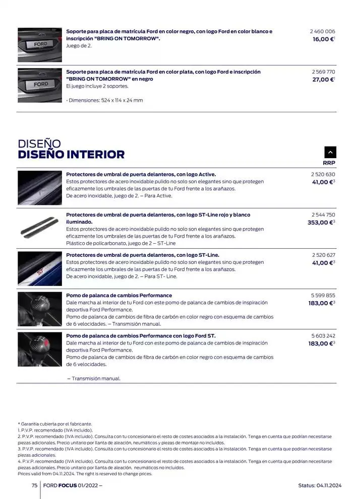 Catálogo de Ford de accesorios Focus 13 de noviembre al 13 de noviembre 2025 - Página 75