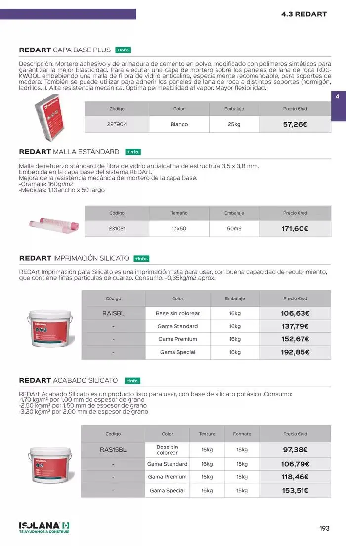 Catálogo de FACHADAS – TARIFA ISOLANA 2025 9 de enero al 30 de junio 2025 - Página 12