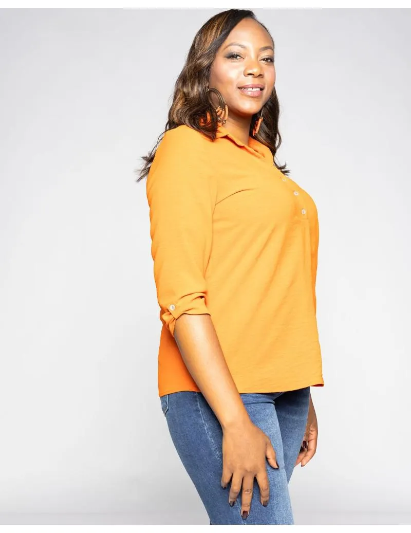 Blusa crep polo 3 botones