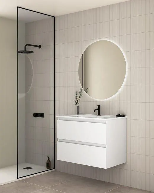 Mueble de baño con lavabo Becco blanco 80x45 cm