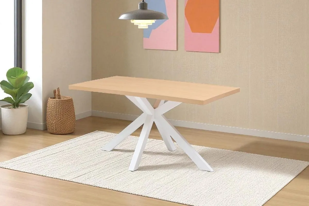 Mesa salón comedor Fija CROSS Patas blancas