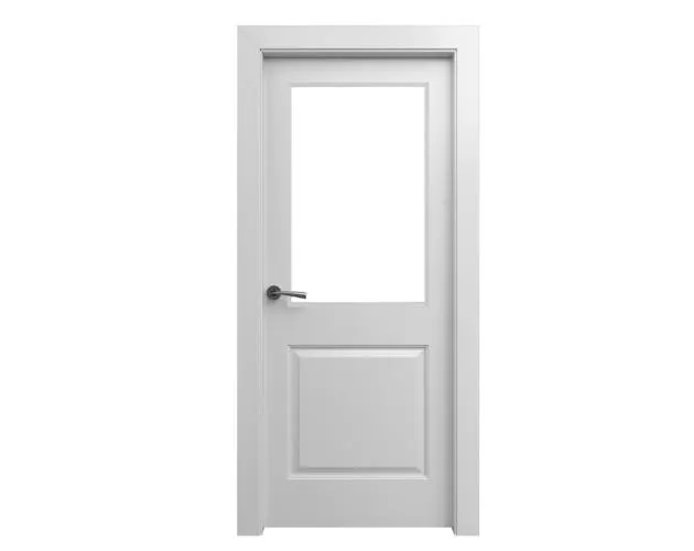 Puerta de Interior acristalada Aleko blanco izquierda 82,5 cm