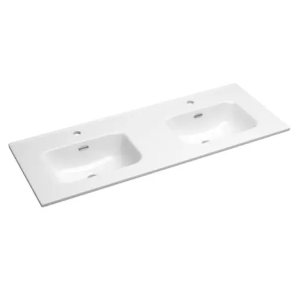Lavabo cerámico 2 senos Turín 120x46 cm