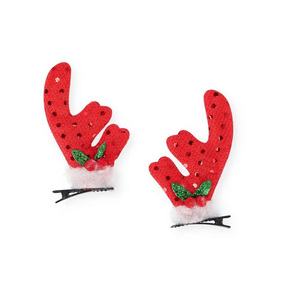 Pinzas navideñas para el pelo cuernos de reno