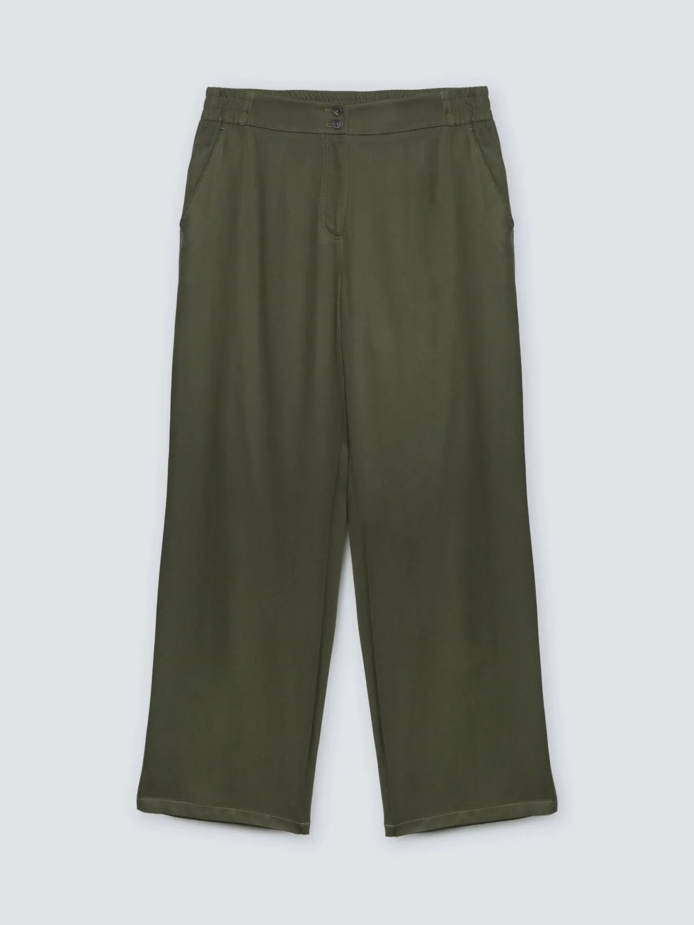 Pantalones rectos de lyocell y algodón