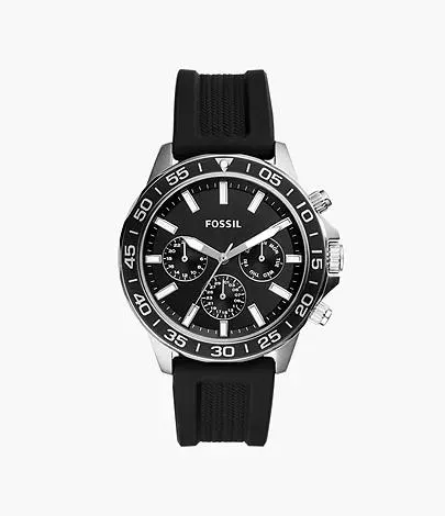 Montre Bannon multifonction en silicone noir