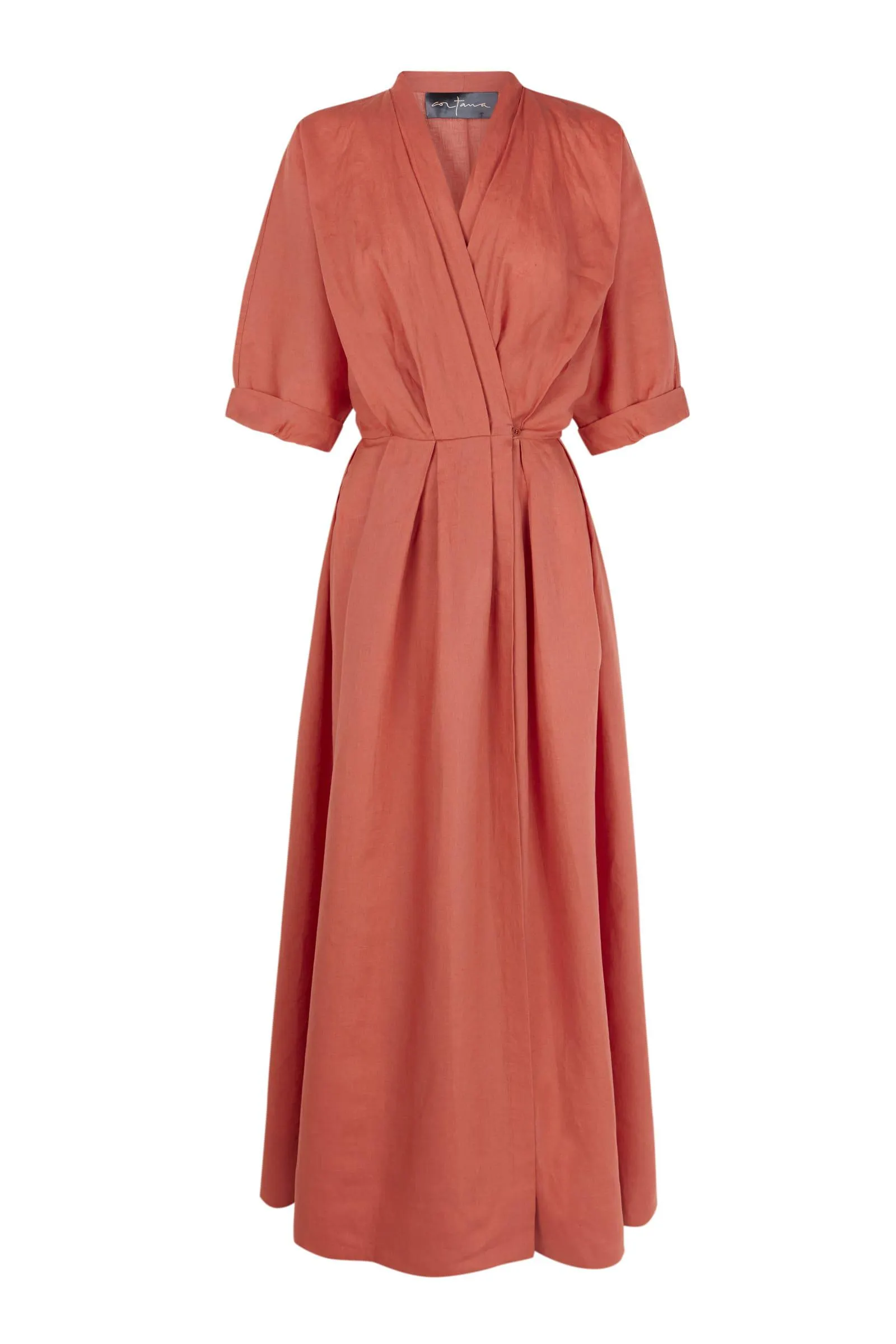 Alberta, strawberry linen dress