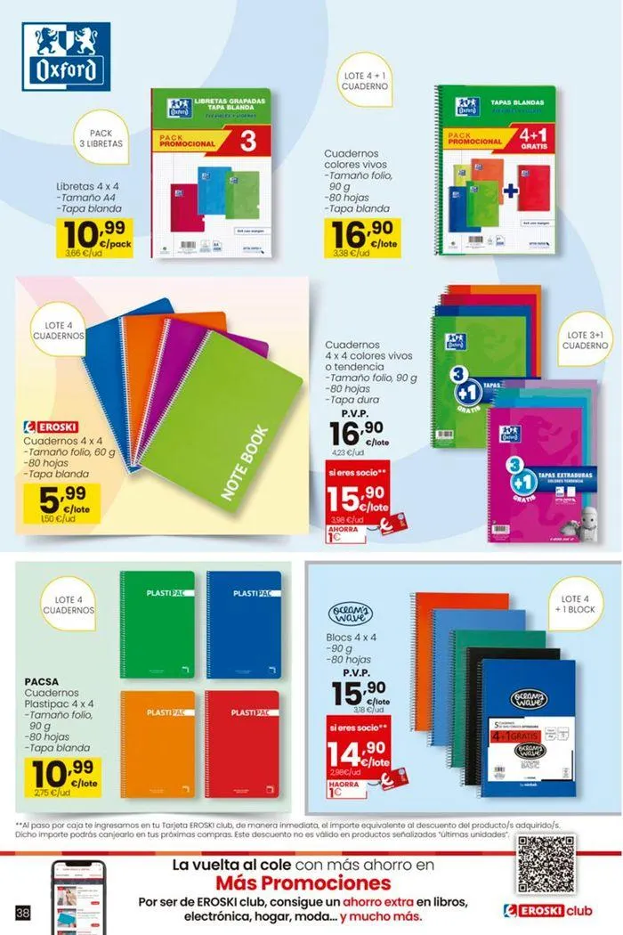 Catálogo de Ofertas Vuelta al Cole EROSKI 22 de agosto al 18 de septiembre 2024 - Página 38