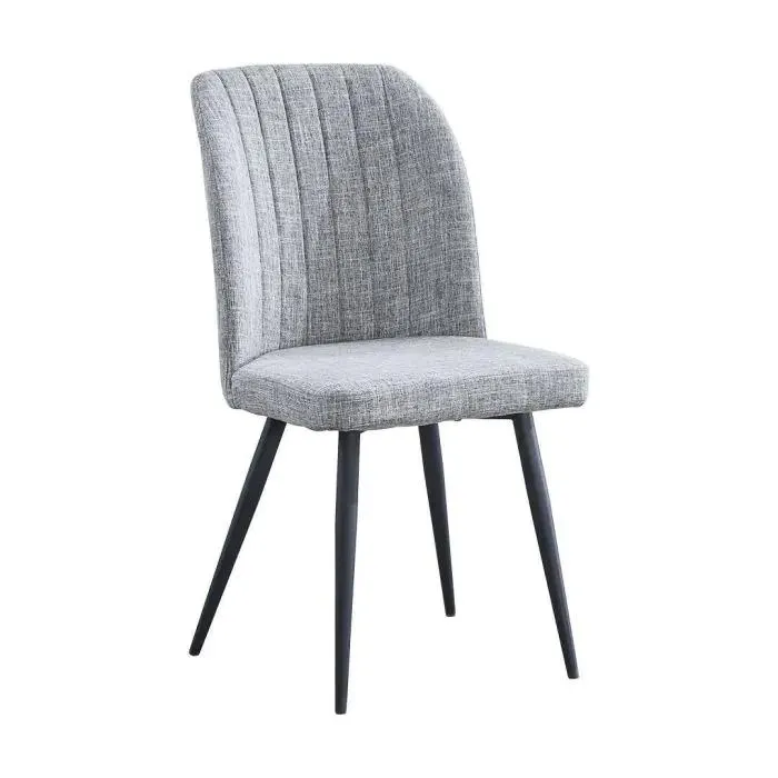 Silla de Comedor Tapizada Gris con Patas de Metal RORY