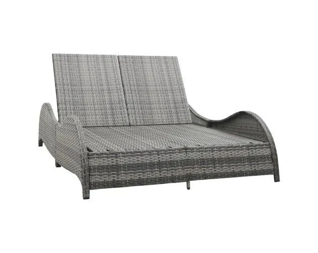 vidaXL tumbona doble con cojín ratán sintético gris antracita