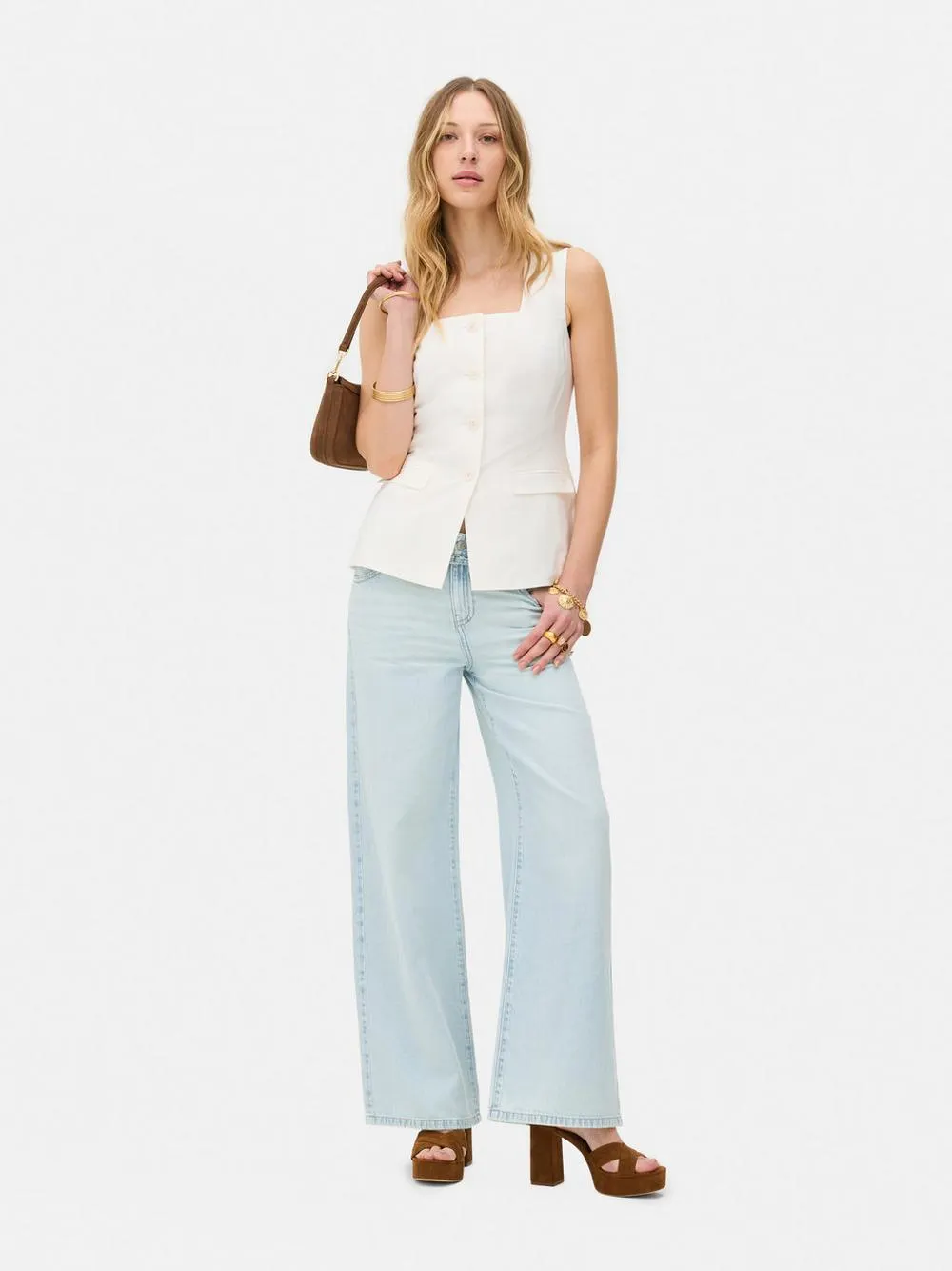 Chaleco largo sin mangas de Rita Ora