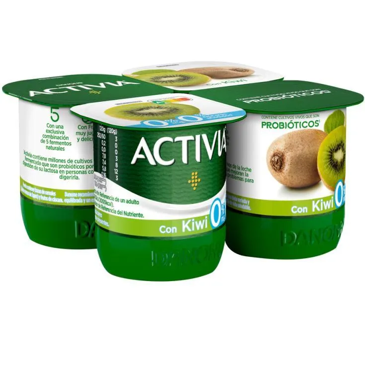 ACTIVIA KIWI 0% M.G. 0% AZÚCAR, 4X120G DANONE