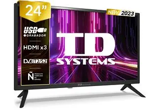 TV LED 24" - PRIME24X14H TD SYSTEMS, HD, DVB-T2 (H.265)Sí, Negro