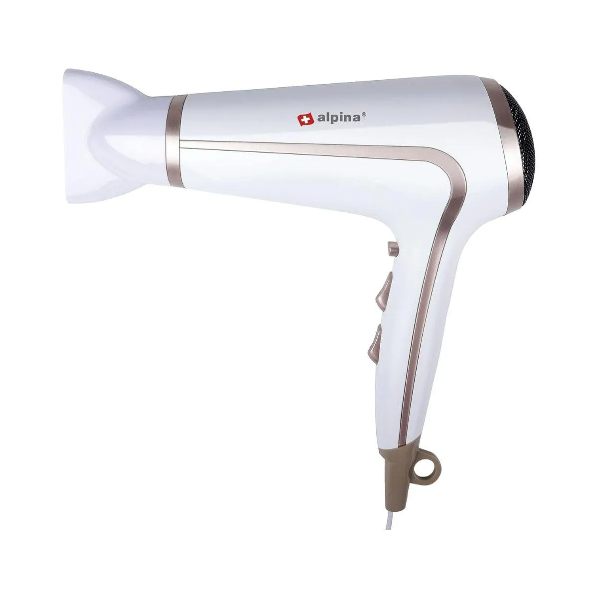 Secador de pelo Alpina 1600-2000W multiposición blanco/rosa